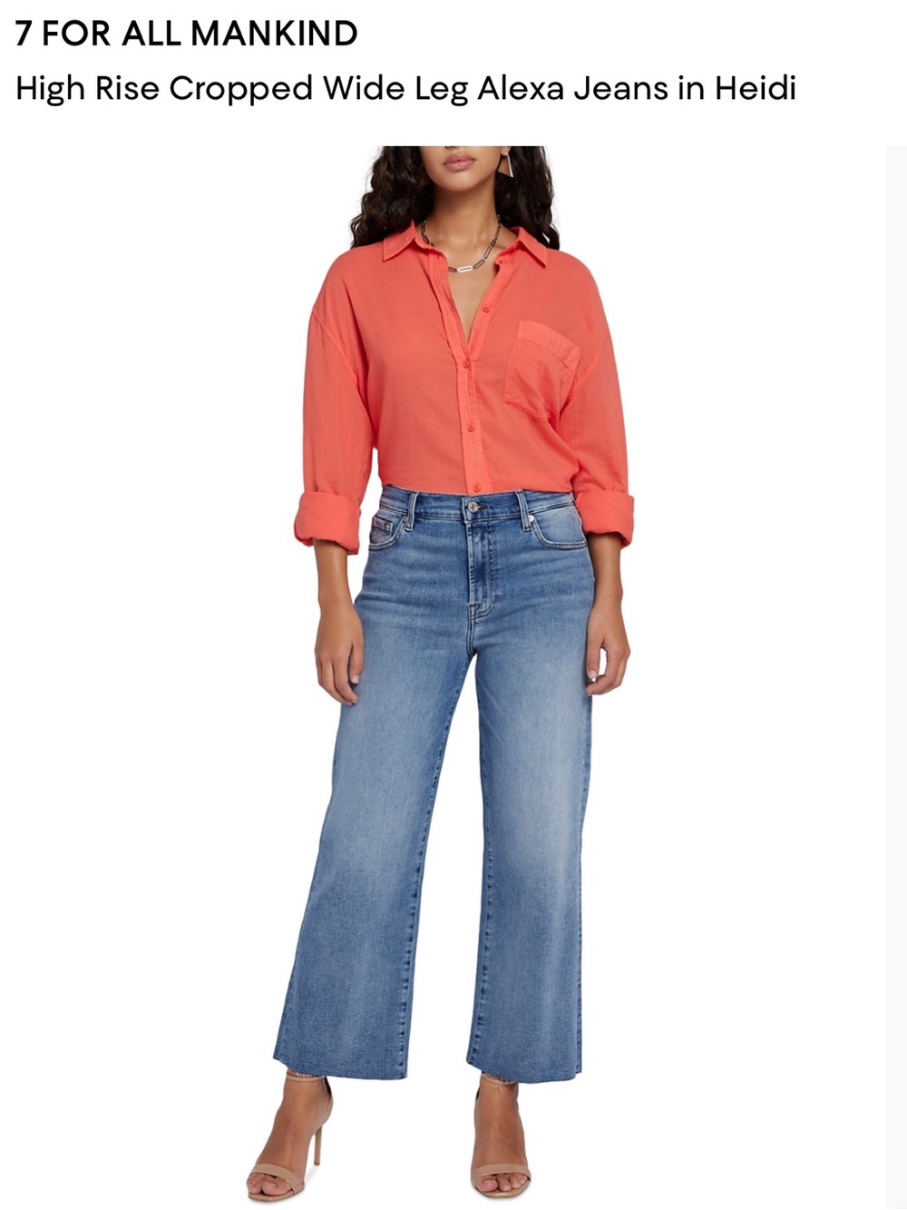 7 FOR ALL MANKIND Cropped Wide Leg Alexa Jeans in Heidi, size 27